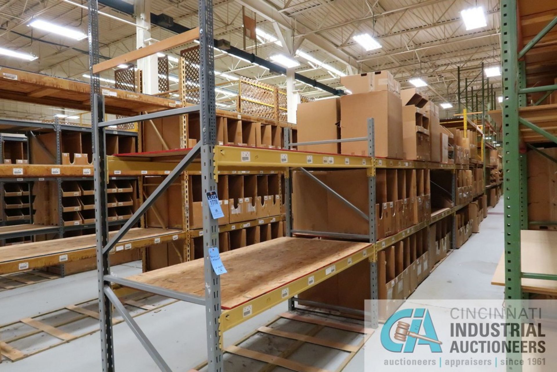 SECTIONS 48" X 102" X 108" PALLET RACK, (2) SHELVES PER SECTION, (16) BEAMS AND (8) SHEETS 4' X 8' X