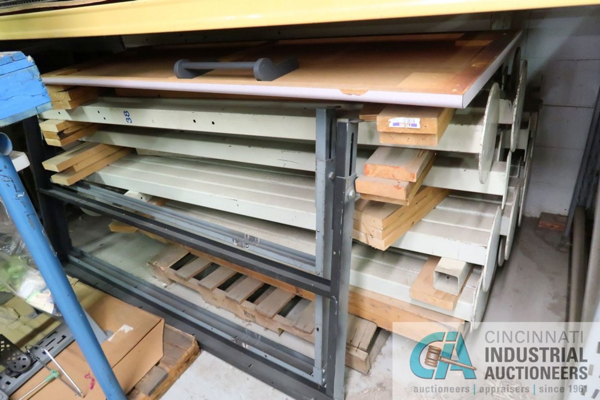 SECTIONS 108" X 48" X 106" ADJUSTABLE BEAM PALLET RACKS WITH CONTENTS INCLUDING GERBER MOVER FRAMES, - Image 6 of 12