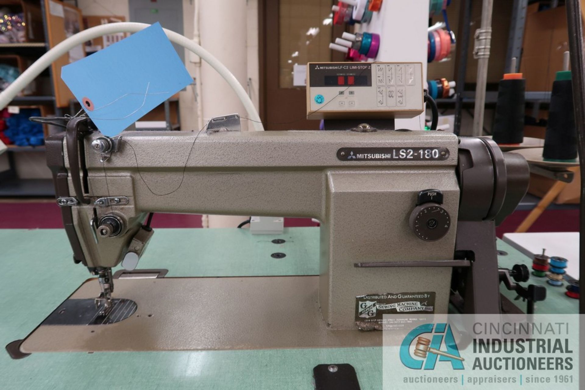 **MITSUBISHI MODEL LS2-180 SINGLE NEEDLE SEWING MACHINE** Located at 1st Location - Prospect Rd - Image 2 of 6