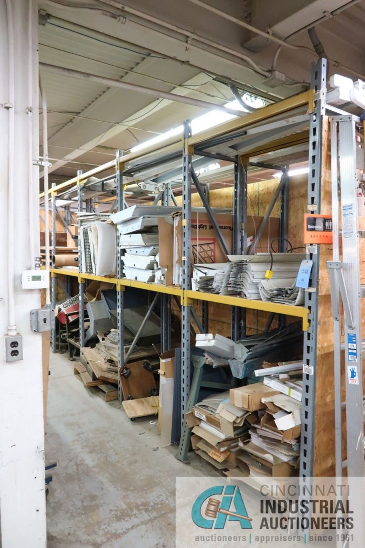 SECTIONS 45" X 24" X 108" ADJUSTABLE PALLET RACKS WITH CONTENTS INCLUDING CONDUIT, LIGHTING,
