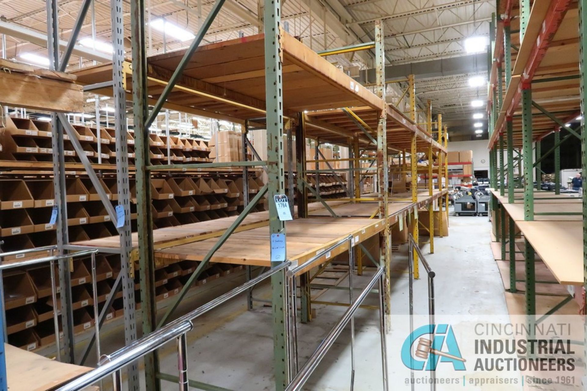 SECTIONS 44-1/2" X 100" X 12' PALLET RACK, (2) SHELVES PER SECTION WITH (20) BEAMS AND (6) SHEETS 4'