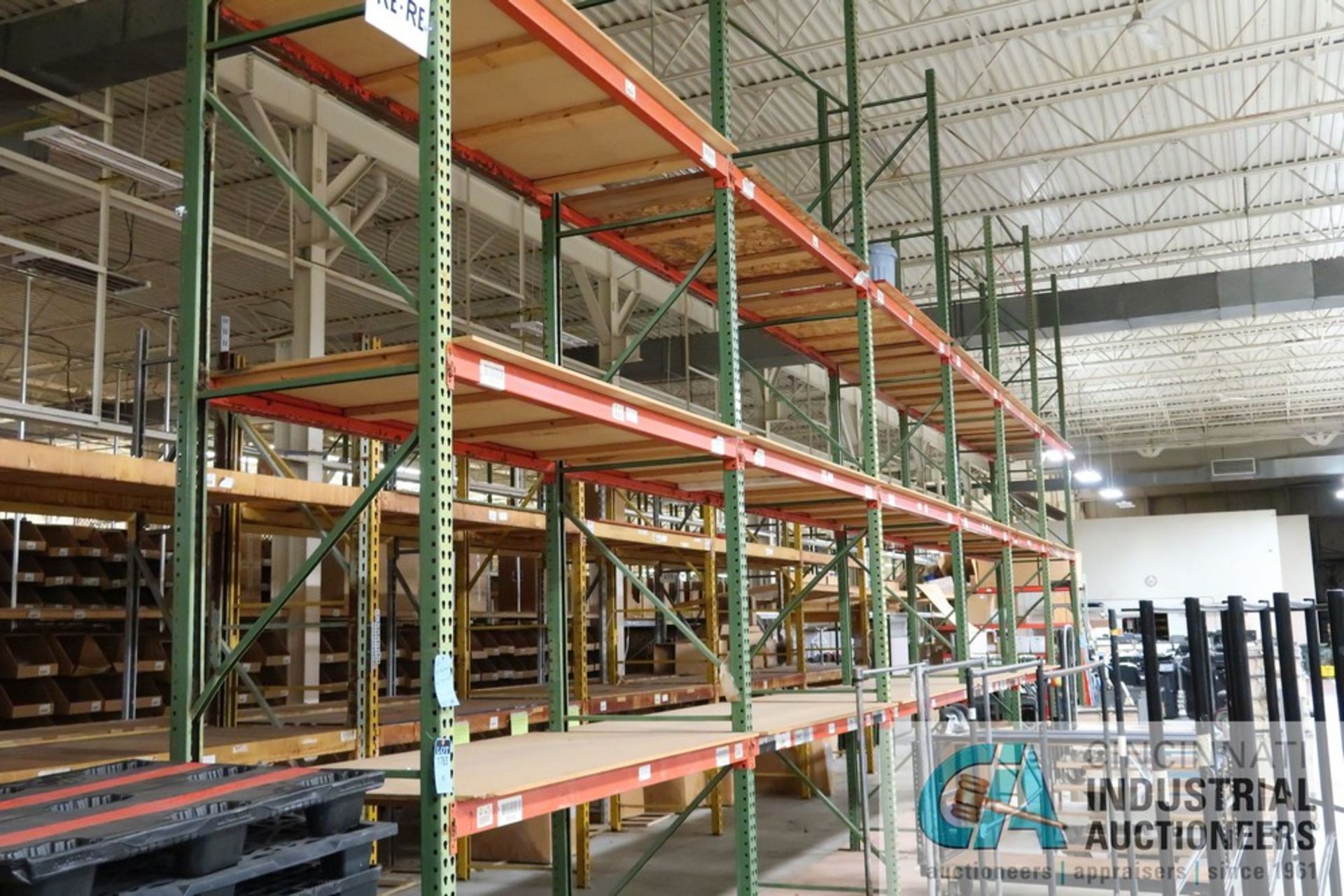 SECTIONS 48" X 96" X 20' PALLET RACK, (3) SHELVES PER SECTION WITH (36) BEAMS AND (18) SHEETS 4' X