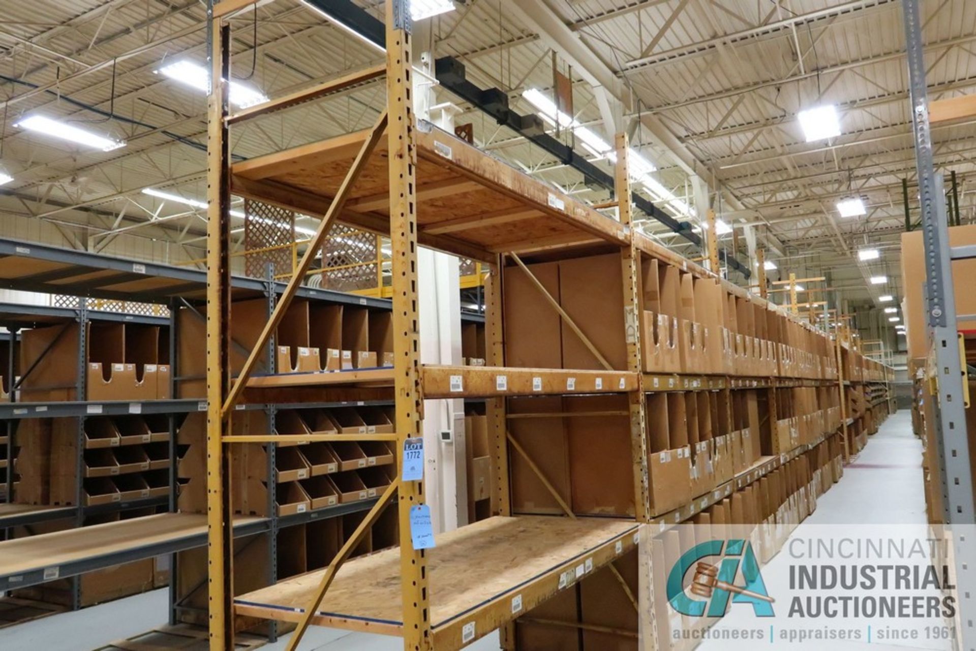 SECTIONS 44" X 100" X 12' PALLET RACK, (3) SHELVES PER SECTION, (36) BEAMS AND (18) SHEETS OF 4' X