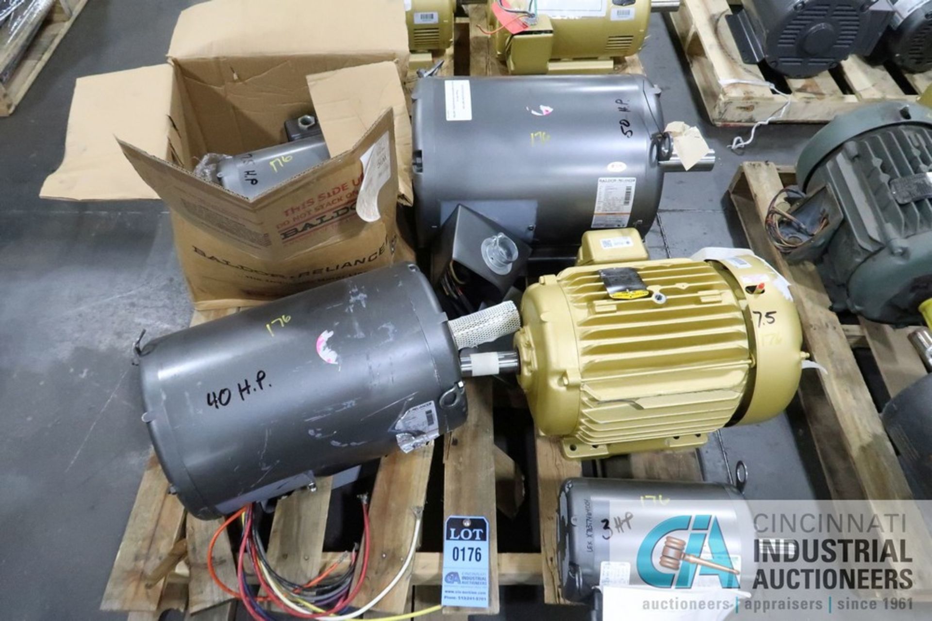 MISCELLANEOUS HP NEW AND USED ELECTRIC MOTORS, HP FROM 3, (2) 7.5, 40 AND 50 HP