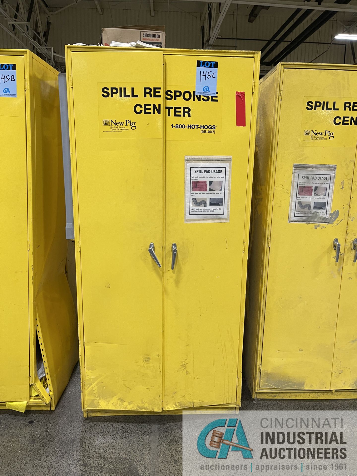 2-DOOR SPILL RESPONSE STORAGE CABINET WITH CONTENTS