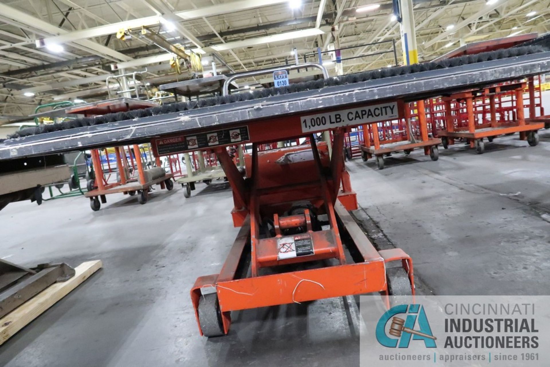 1,000 LB. PRESTO PORTABLE ELECTRIC / HYDRUALIC SCISSOR LIFT TABLE WITH 48' X 51" MOUNTED BRUSH - Image 2 of 3