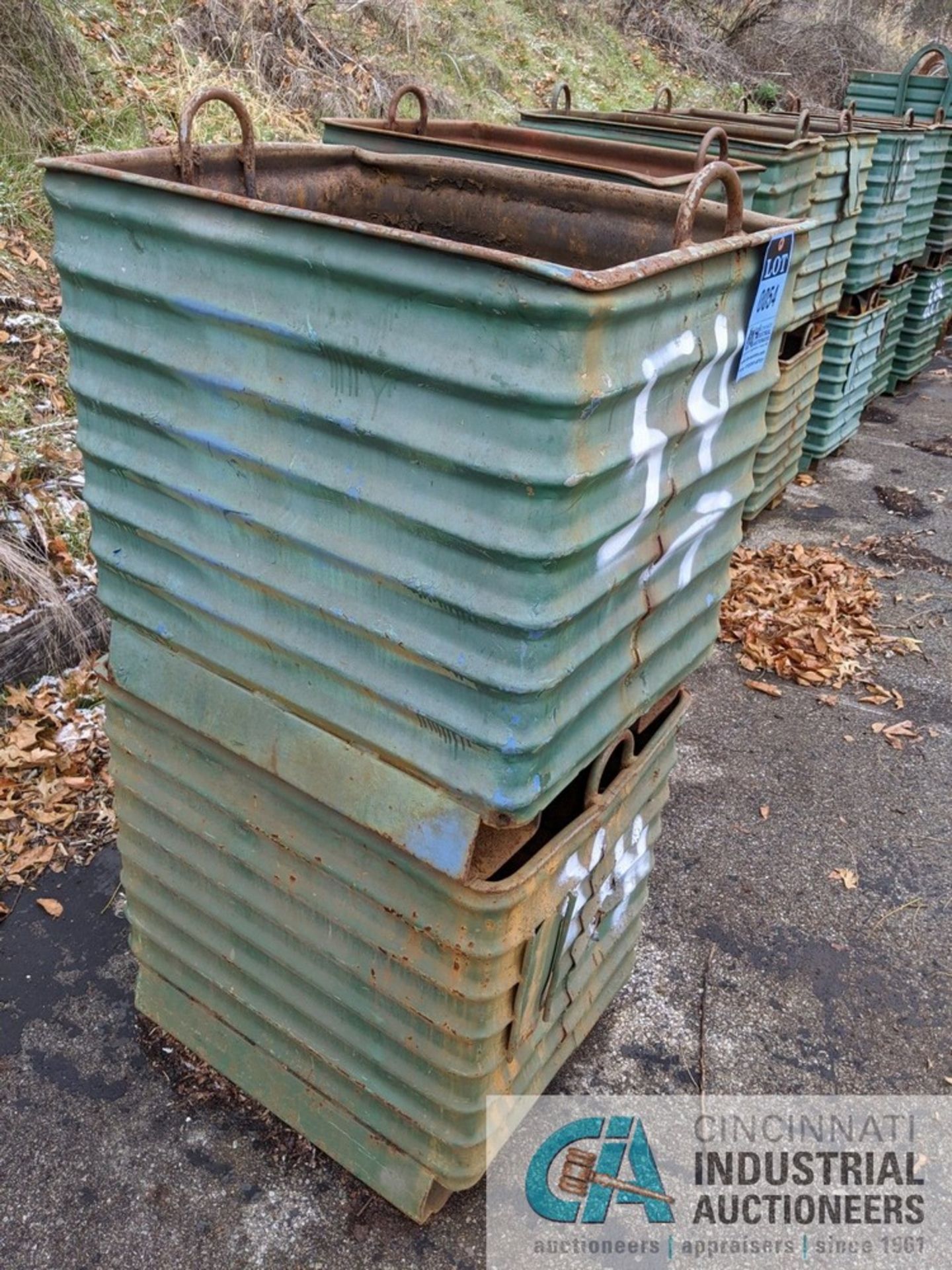 22" X 27" X 24" DEEP STEEL CORRUGATED STACKING TUBS **DELAYED REMOVAL UNTIL 12/20/2021** - Image 2 of 3