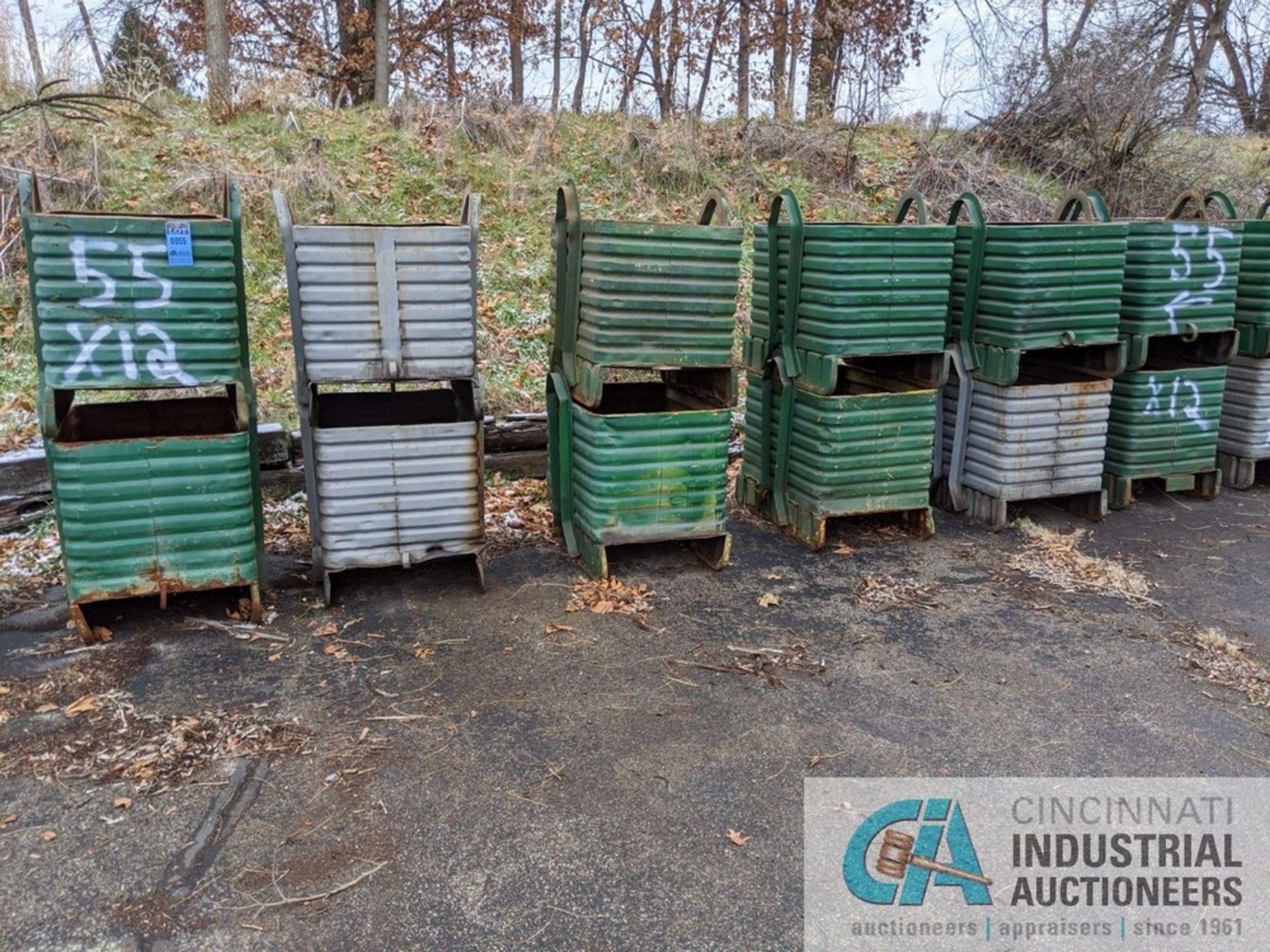 25" X 37" X 21" DEEP STEEL CORRUGATED STACKING TUBS **DELAYED REMOVAL UNTIL 12/20/2021**