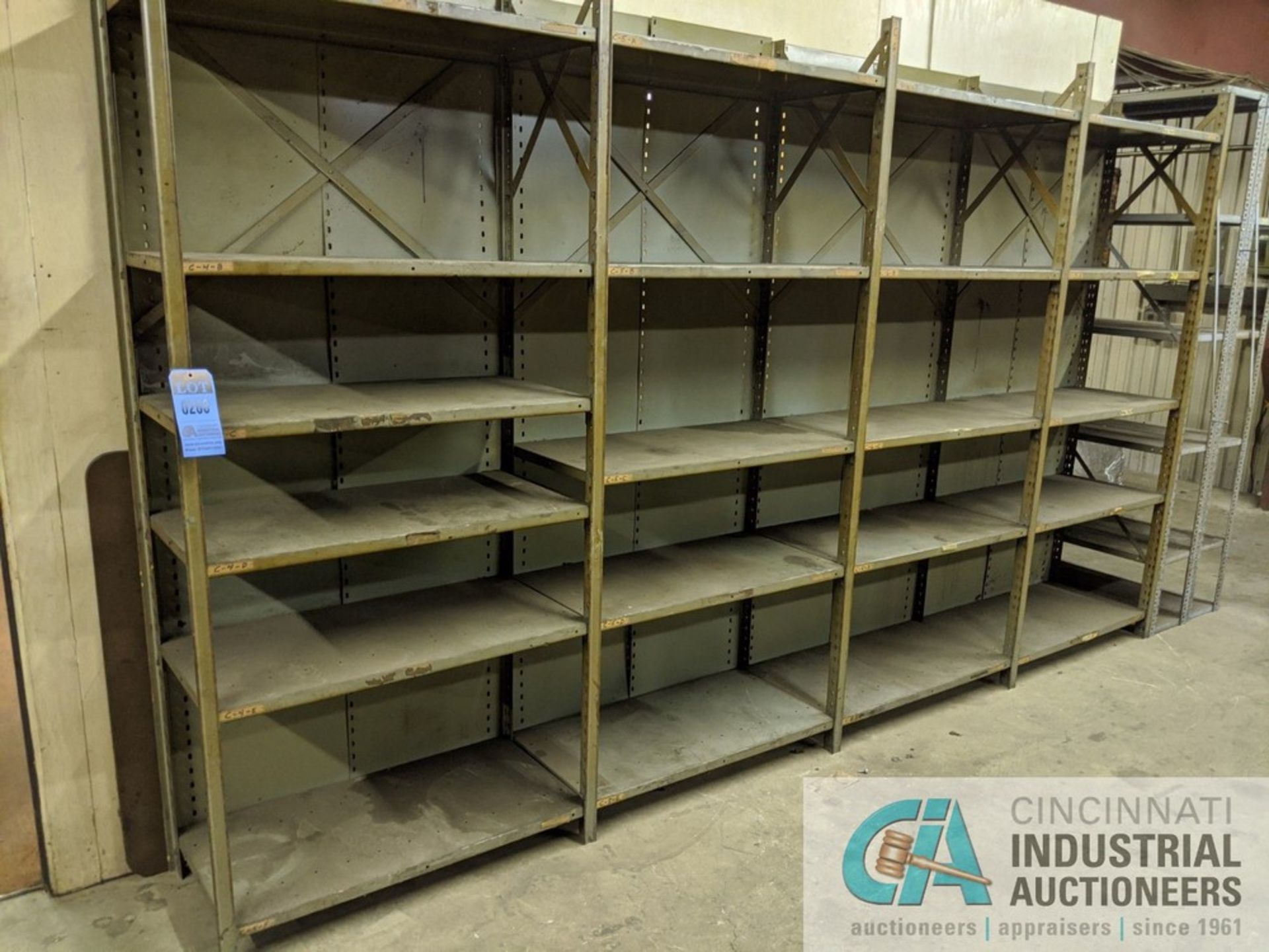 SECTIONS 18" X 36" STEEL SHELVING (UPSTAIRS)