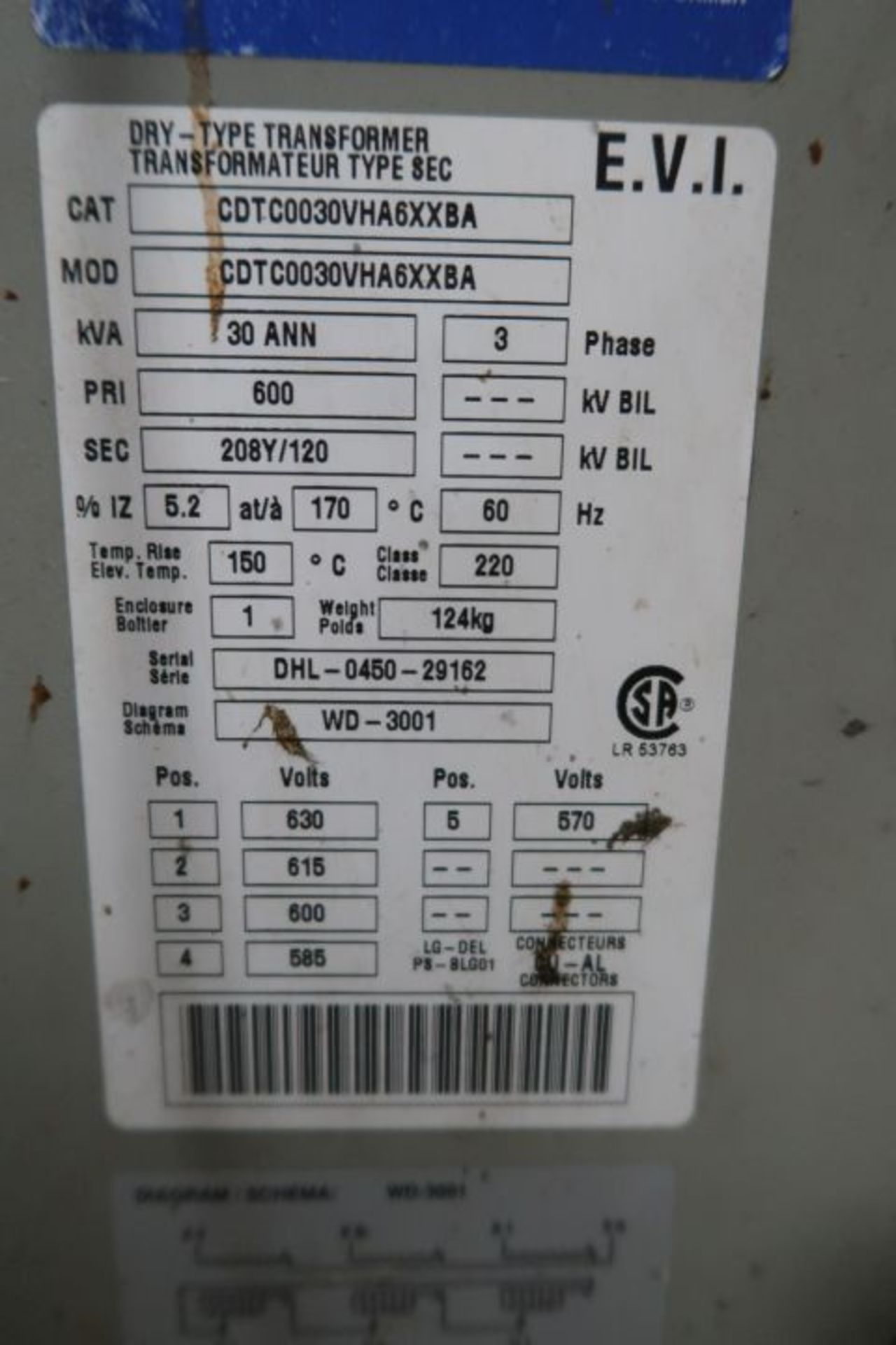 EVI 30KVA TRANSFORMER - Image 2 of 2