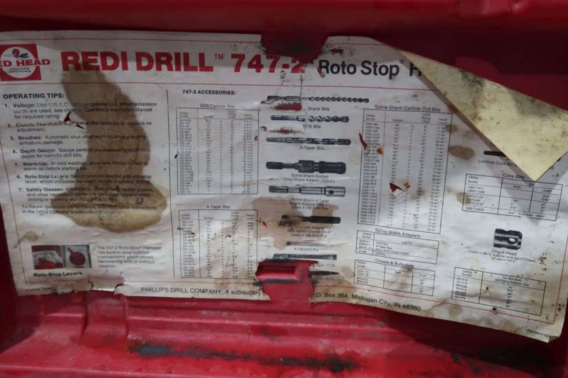 RED HEAD REDI DRILL ROTO STOP HAMMER, MOD: 747-2 - Image 3 of 3