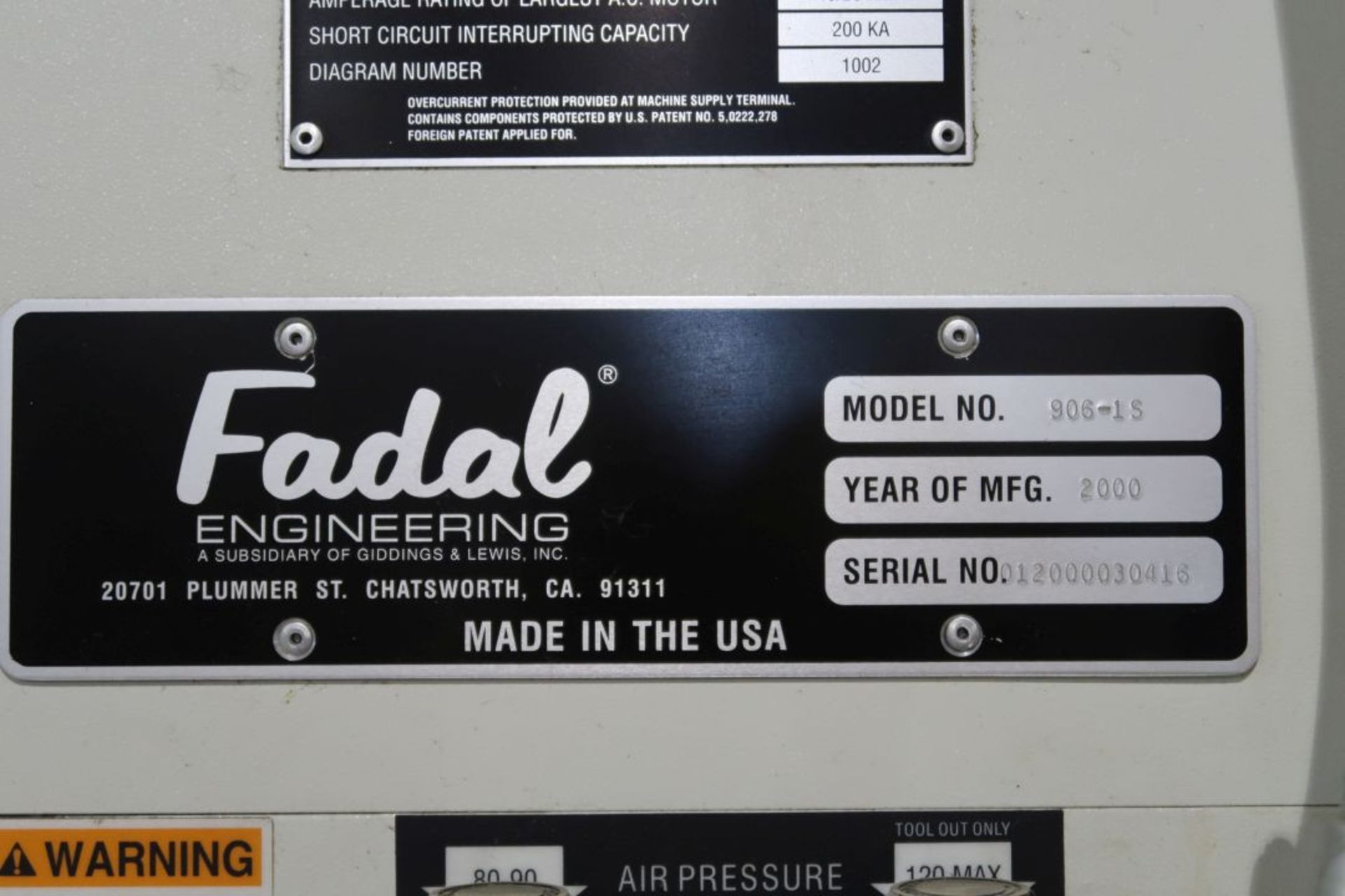 FADAL VMC-4020HT VERTICAL MACHINING CENTER (2000) MOD 906-1S, SN: 01200030416, FADAL MULTI PROCESSOR - Image 8 of 8