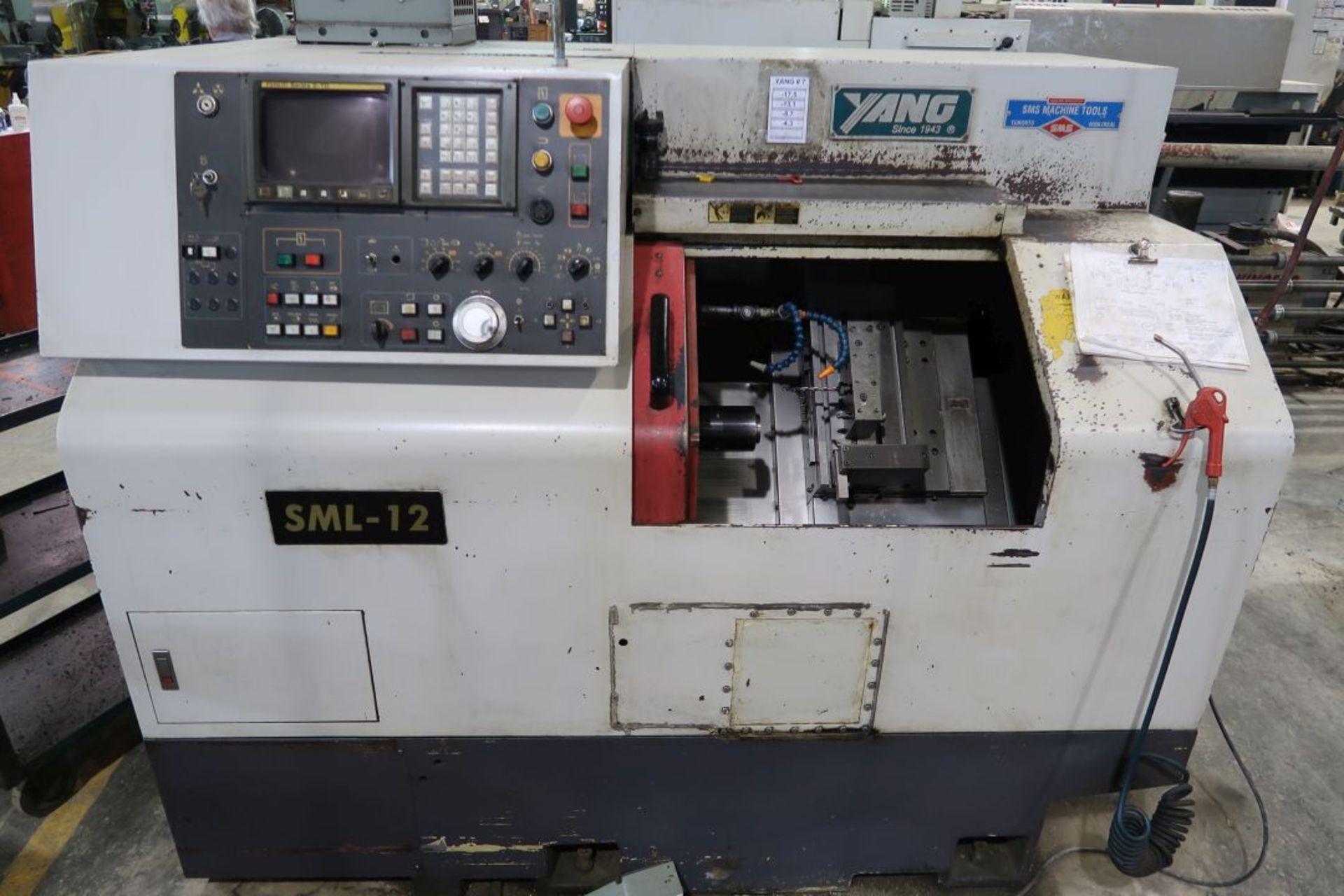 YANG CNC TURNING CENTER (1999) MOD SML-12, SN: C00368, 1 5/8'' COLLET CHUCK, FANUC SERIES O-TD