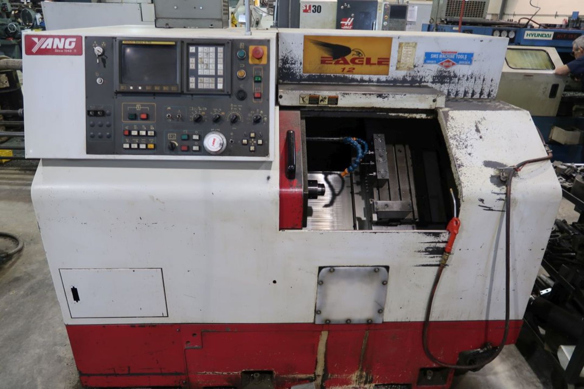 YANG CNC TURNING CENTER (1998) MOD SML-12, SN: C00395, 6'' CHUCK, FANUC SERIES O-TD CONTROL, 220