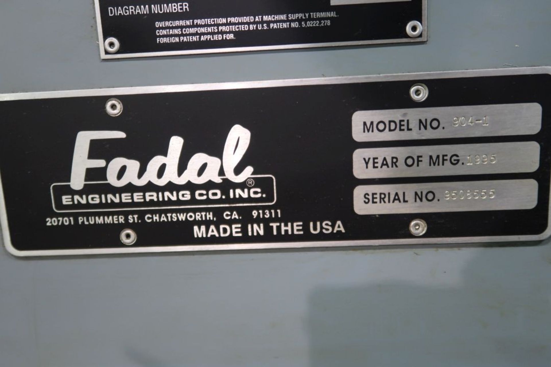 FADAL VMC-3016 VERTICAL MACHINING CENTER (1995) MOD 904-1, DC SERVO, SN: 9508555, FADAL CNC 88HS - Image 8 of 8