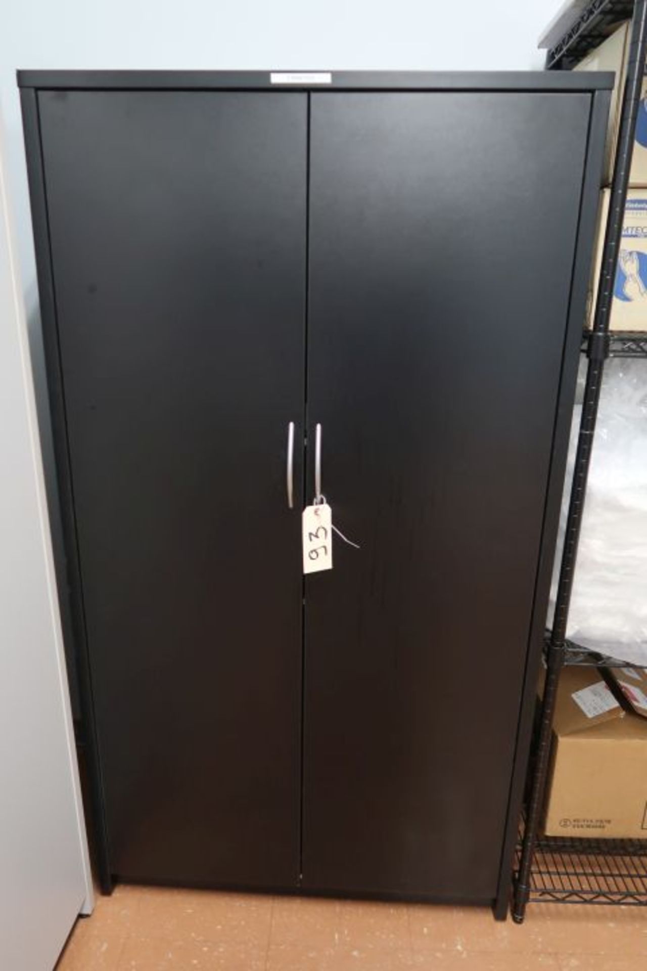 BLACK MELAMINE 2 DOOR CABINET