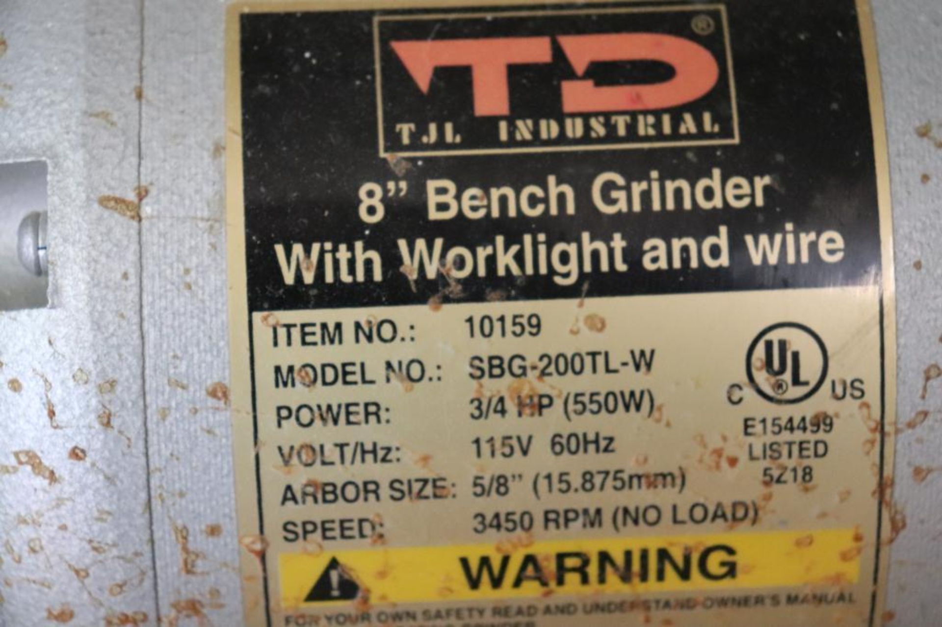 TD 8" bench grinder - Image 3 of 3