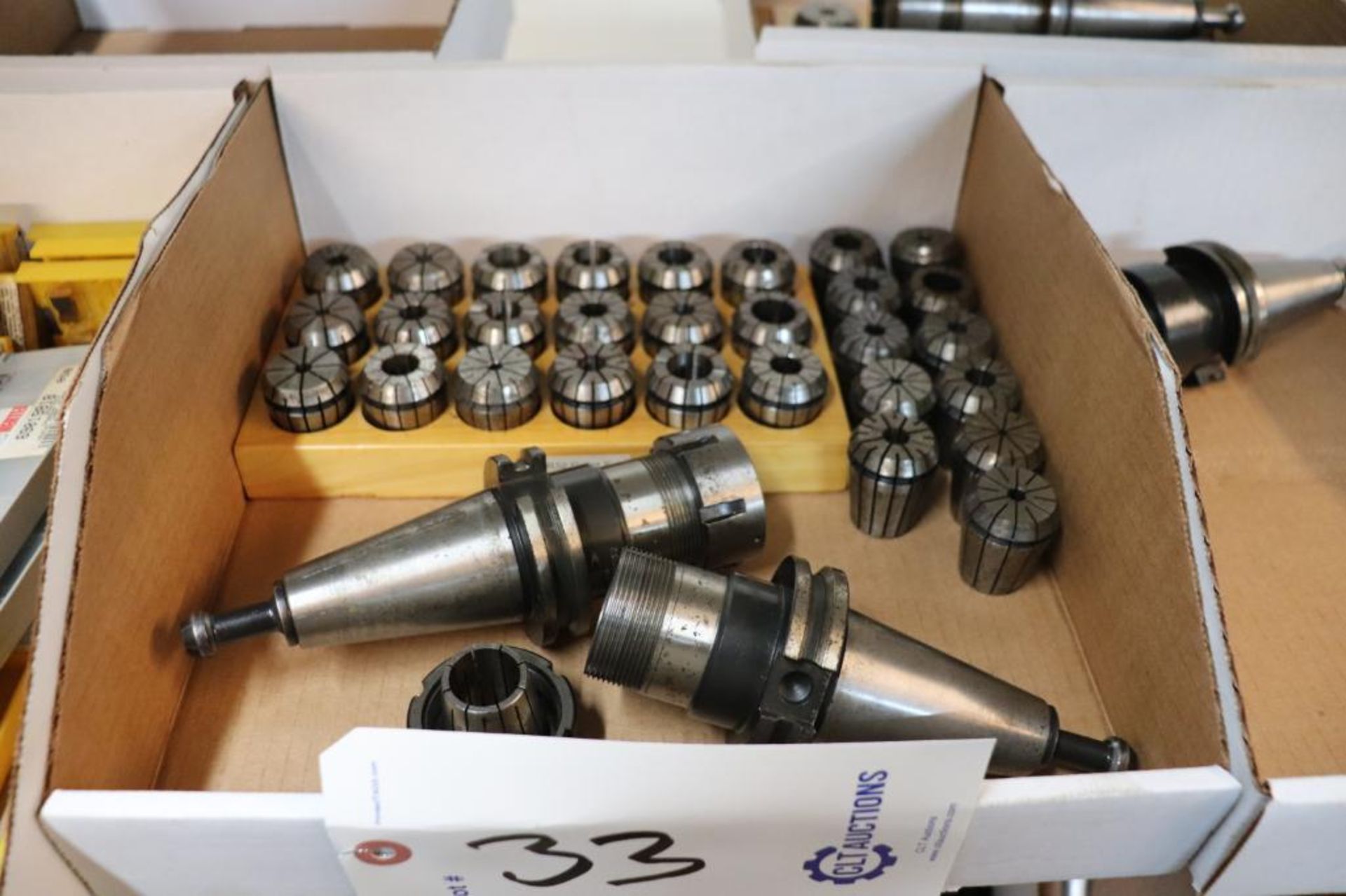 Lyndex Cat 40 ER collet holders w/ collets