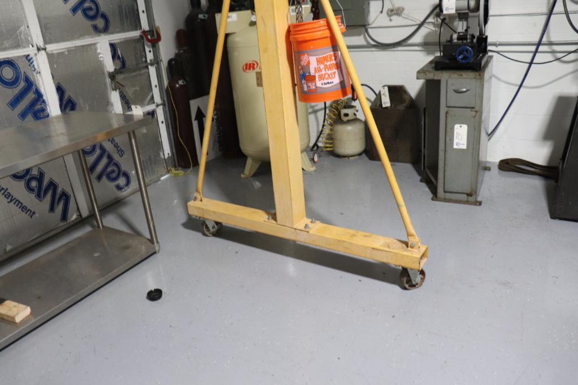 Rolling gantry crane w/ electric & chain hoist - Image 6 of 6