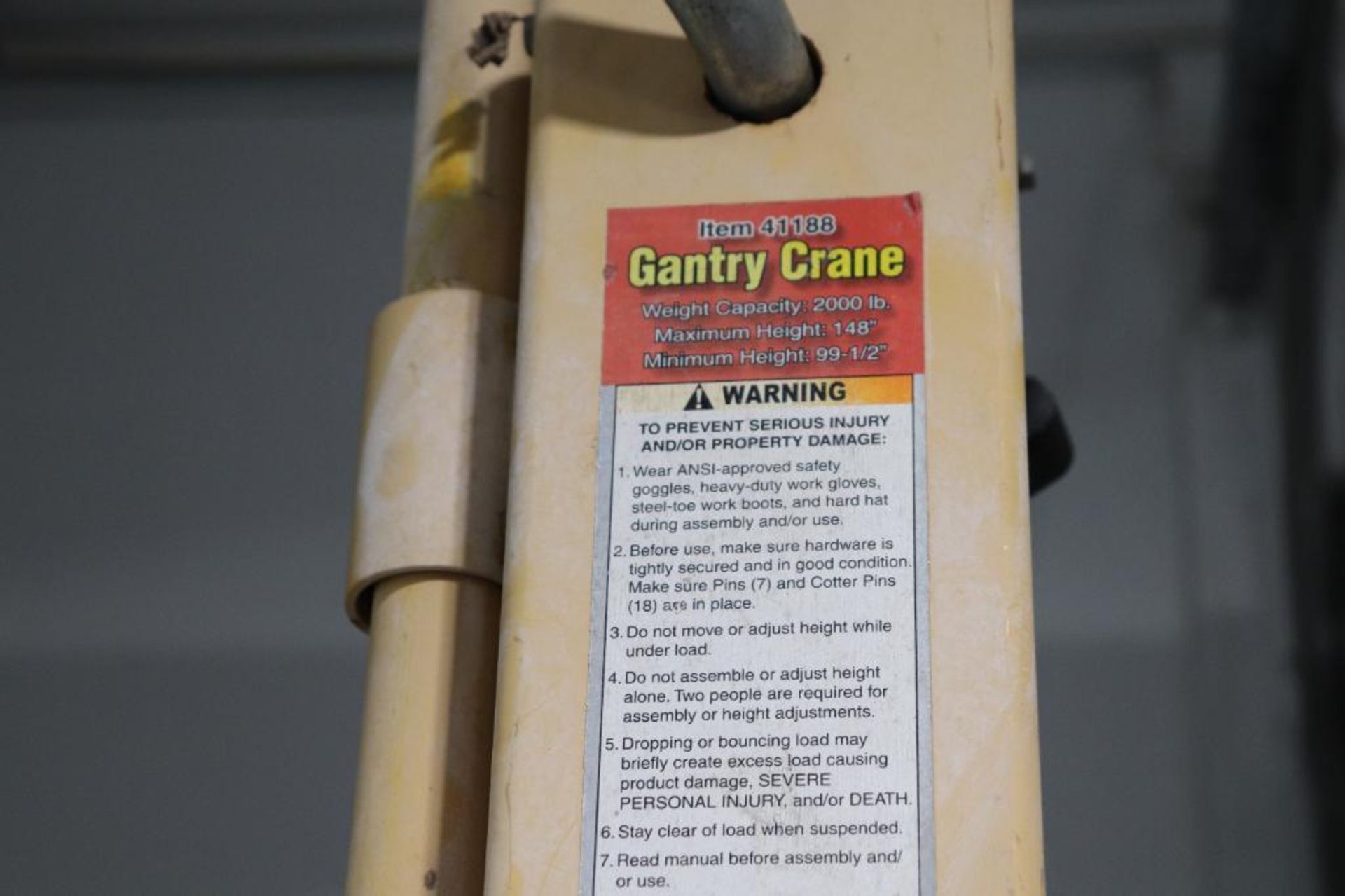 Rolling gantry crane w/ electric & chain hoist - Image 5 of 6