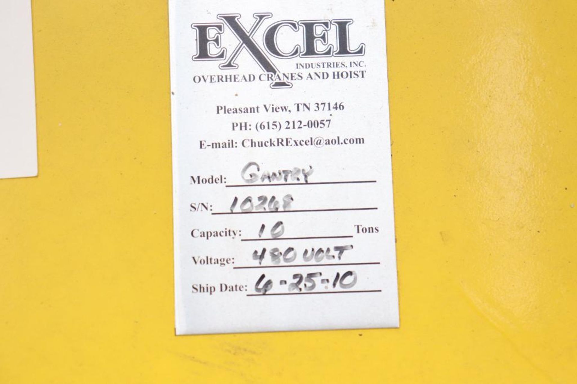 Excel Industries 10 Ton Gantry - Image 3 of 9