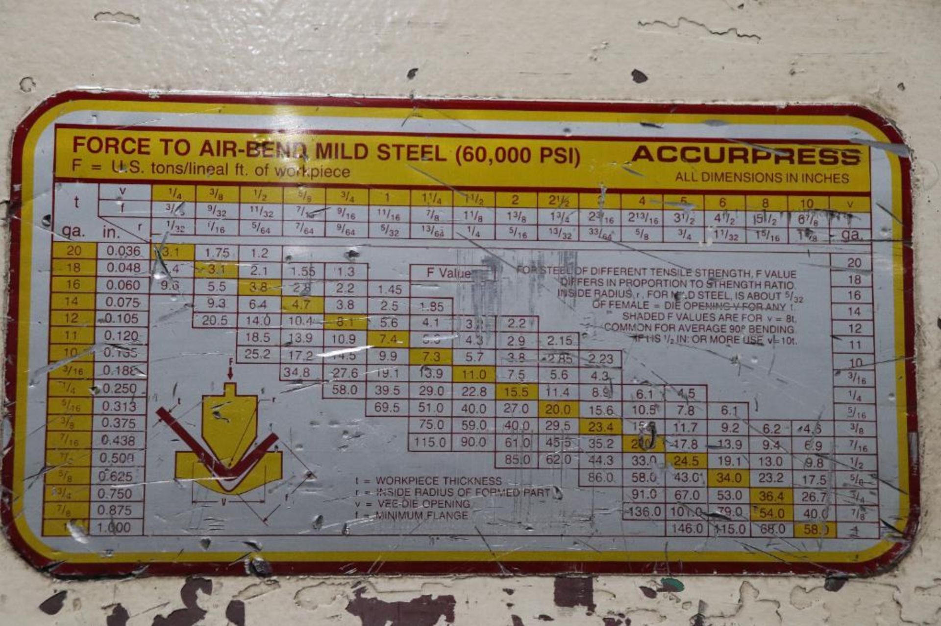 Accupress Model 725012 12' 250 Ton Hydraulic Press Brake - Image 16 of 16