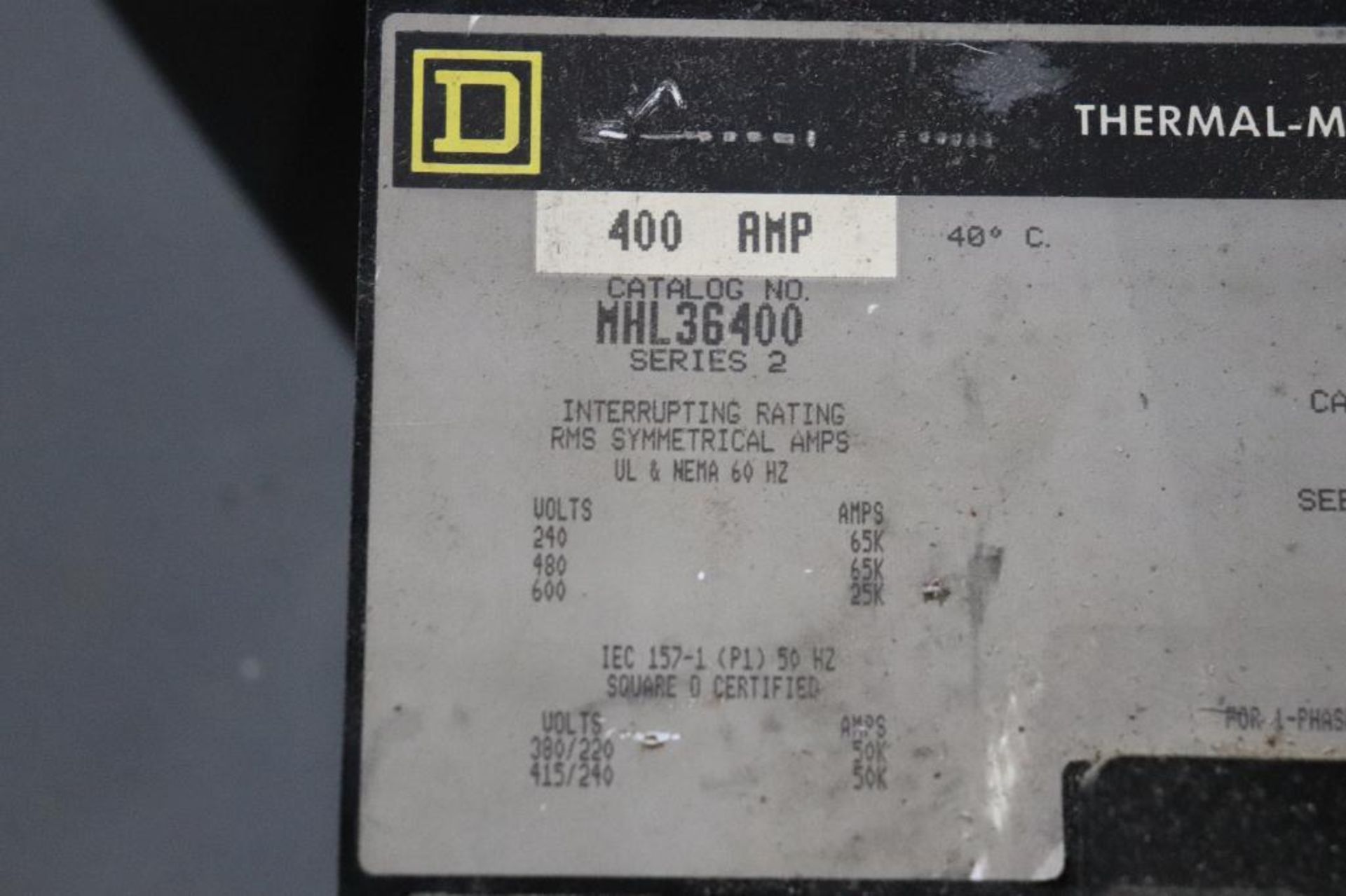 Square D 400 amp 480V panel w/ breakers - Image 4 of 13