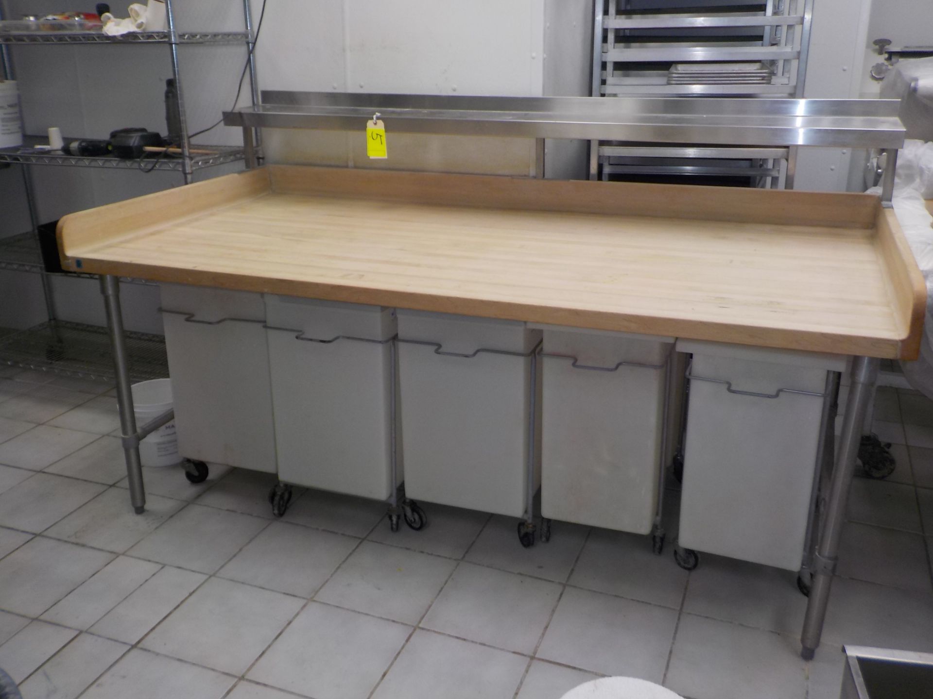 Maple Top Bakers Table 7’ x 42”, S/S Legs