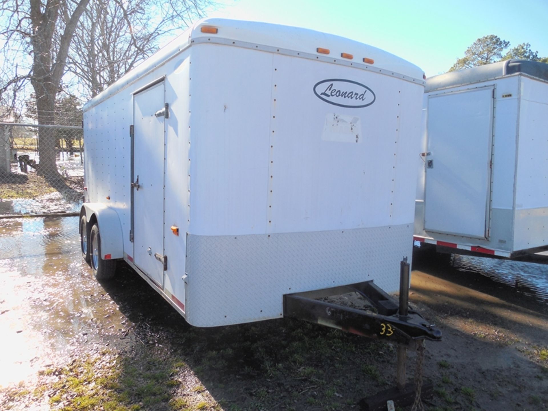 2000 LEONARD 16' enclosed utility trailer vin #4PL500G25Y1045260 - Image 2 of 3