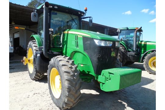 JD 7200R with auto steer 1835 hrs, 4wd, duals, power quad RTK 450, vin# 1RW7200RKDA015255, 480/80r46 - Image 2 of 7