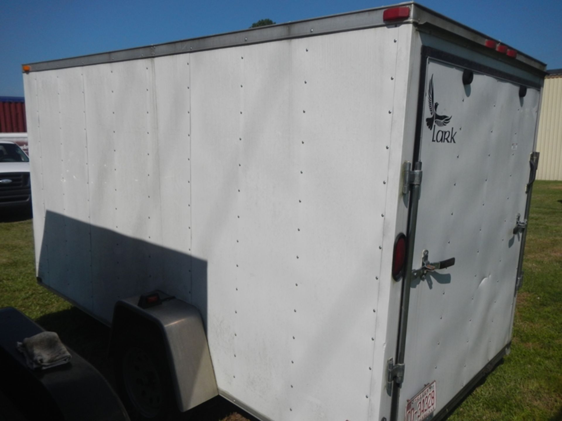 2013 LARK 12' enclosed single-axle trailer, ramp door V nose vin#  5RTBE121DD031900 - Image 4 of 6