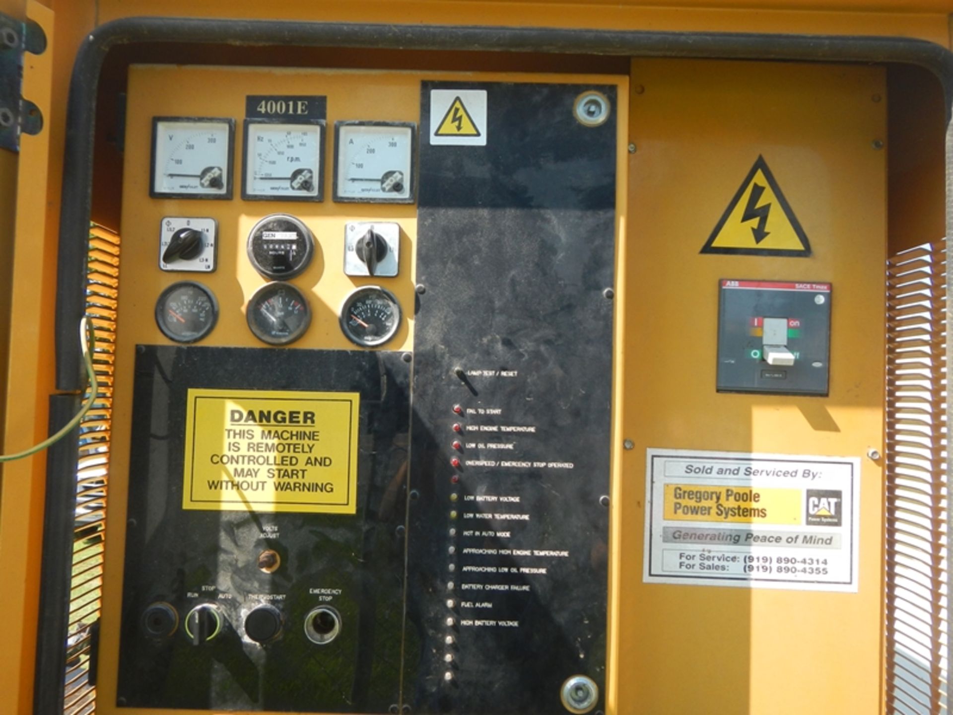 CAT 75P2 70KW diesel generator on trailer  944 hrs emergency stop switch is bad and is removed at - Image 5 of 8