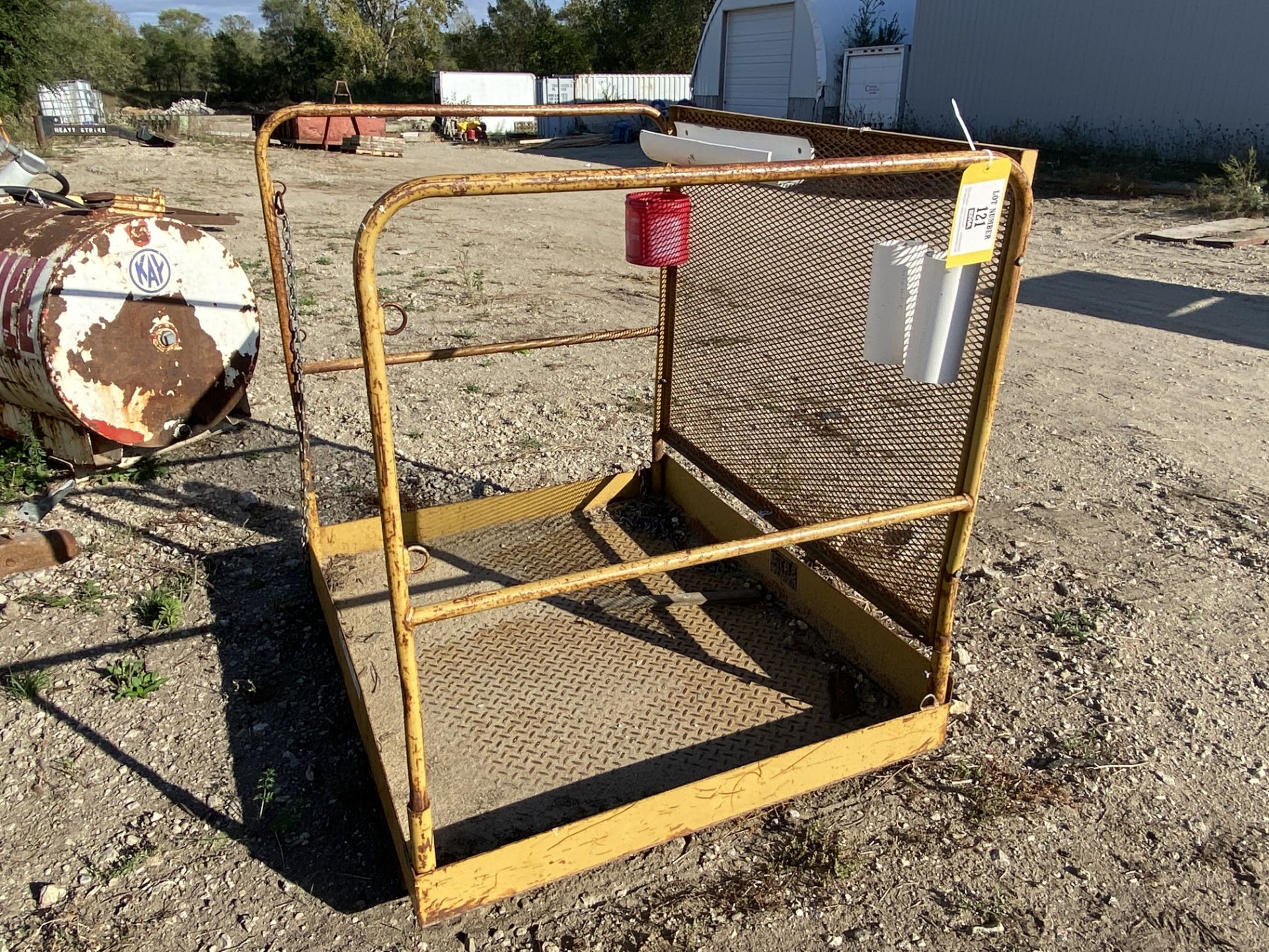 Man cage 3 sided, with forklift channels. - Image 2 of 2