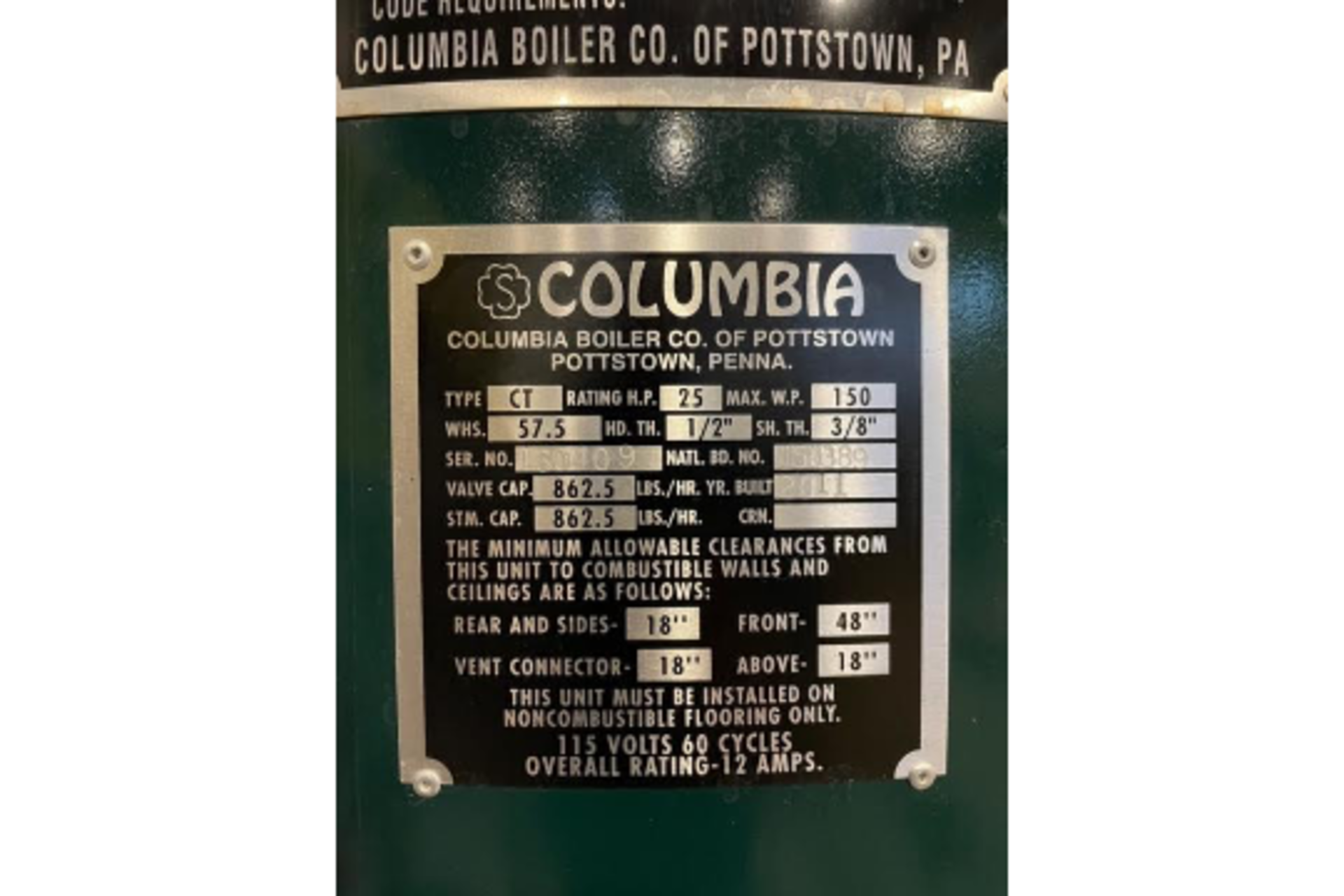 25HP Columbia Boiler - Image 5 of 5