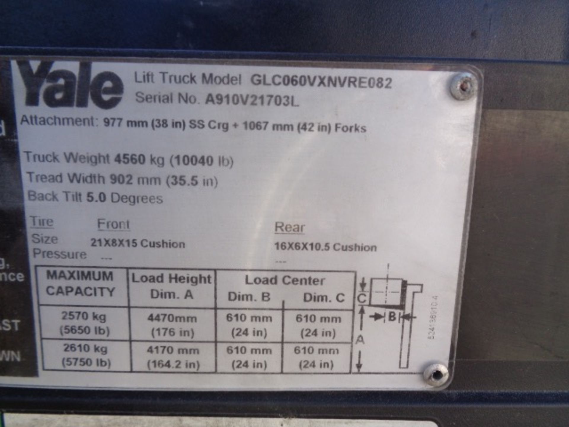 2014 Yale GLC060VX 6,000 lb Forklift - Image 17 of 17