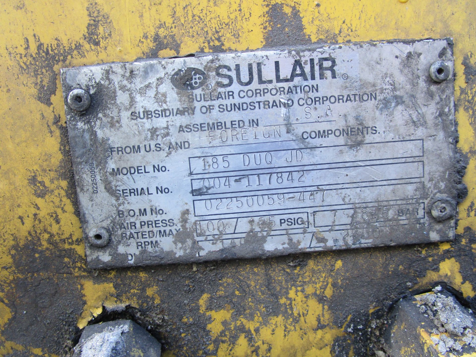 Sullair 185 DUQ JD Air Compressor - Image 13 of 13