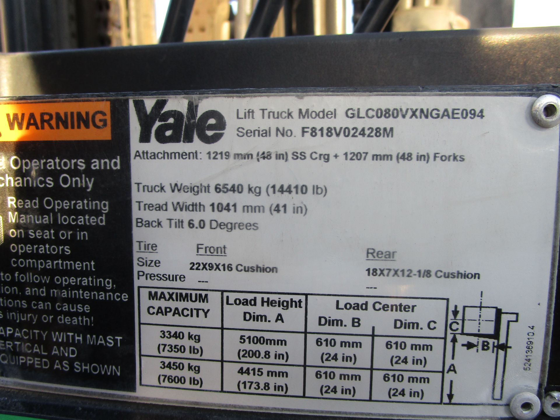 2015 Yale GLC080VX Forklift - Image 17 of 17