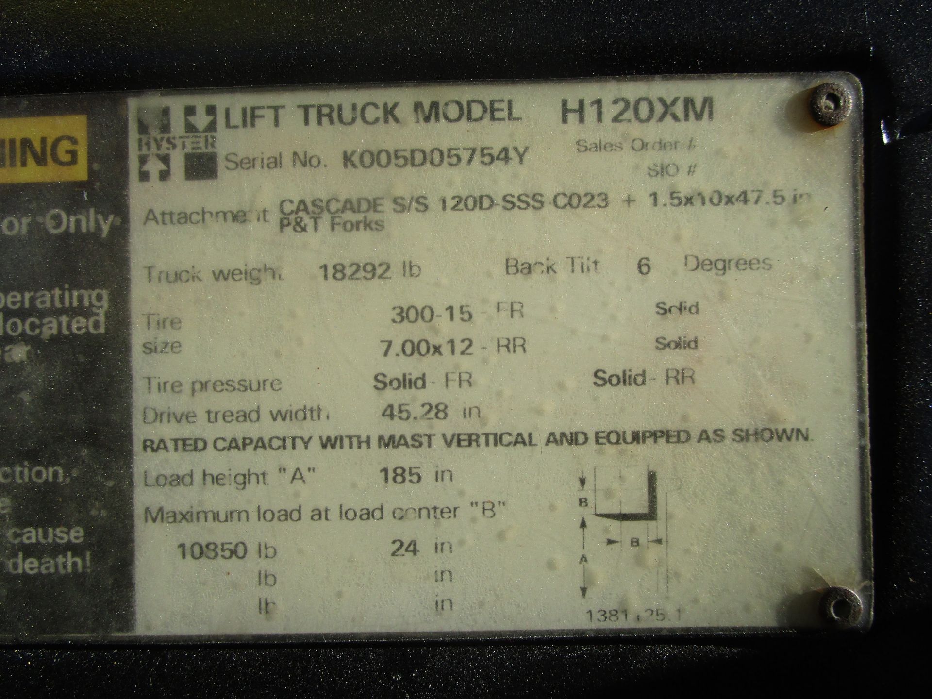 Hyster H120XM 12,000lb Forklift - Image 17 of 17