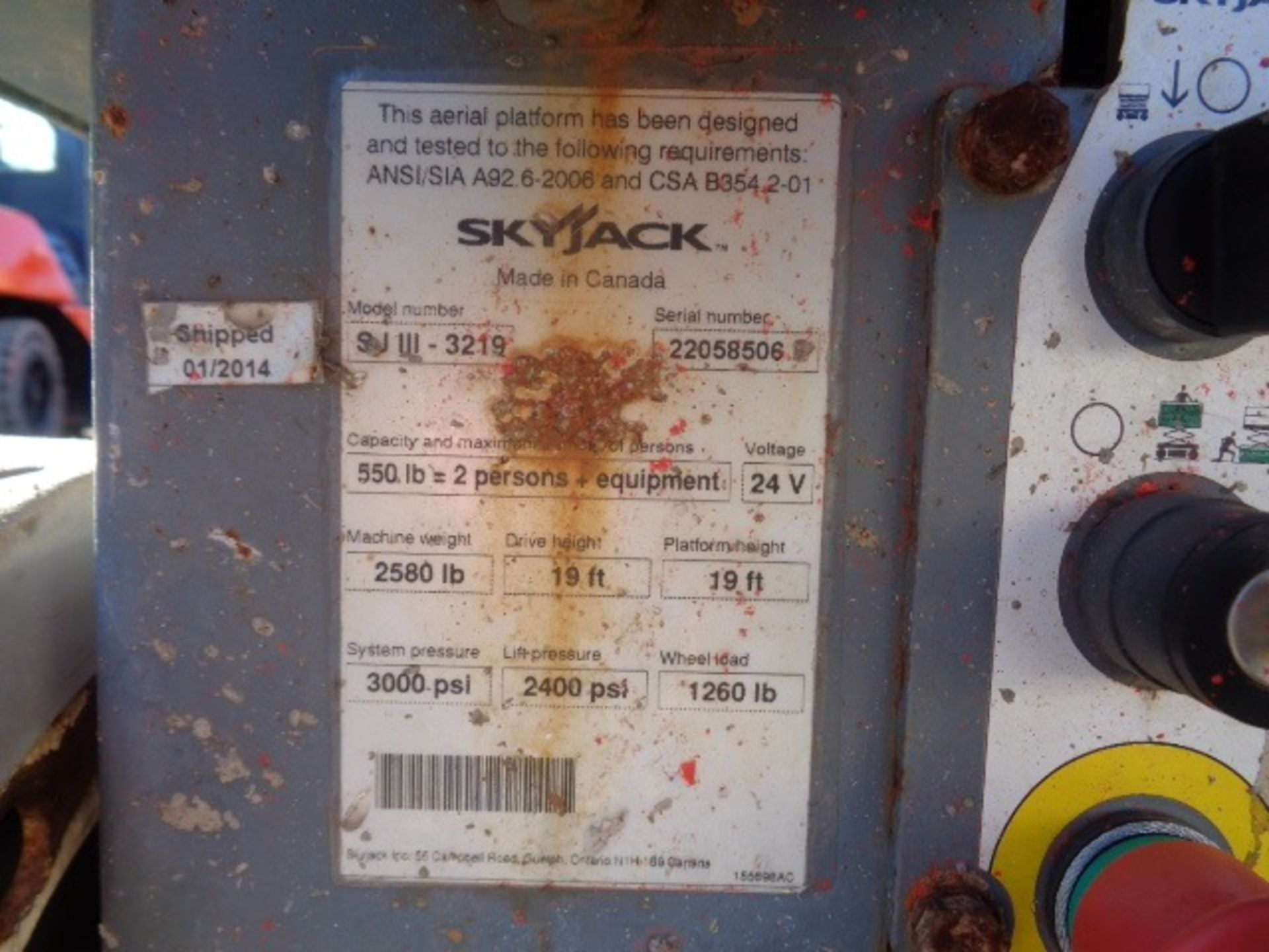 2014 Skyjack SJIII3219 19ft Scissor Lift - Image 20 of 20