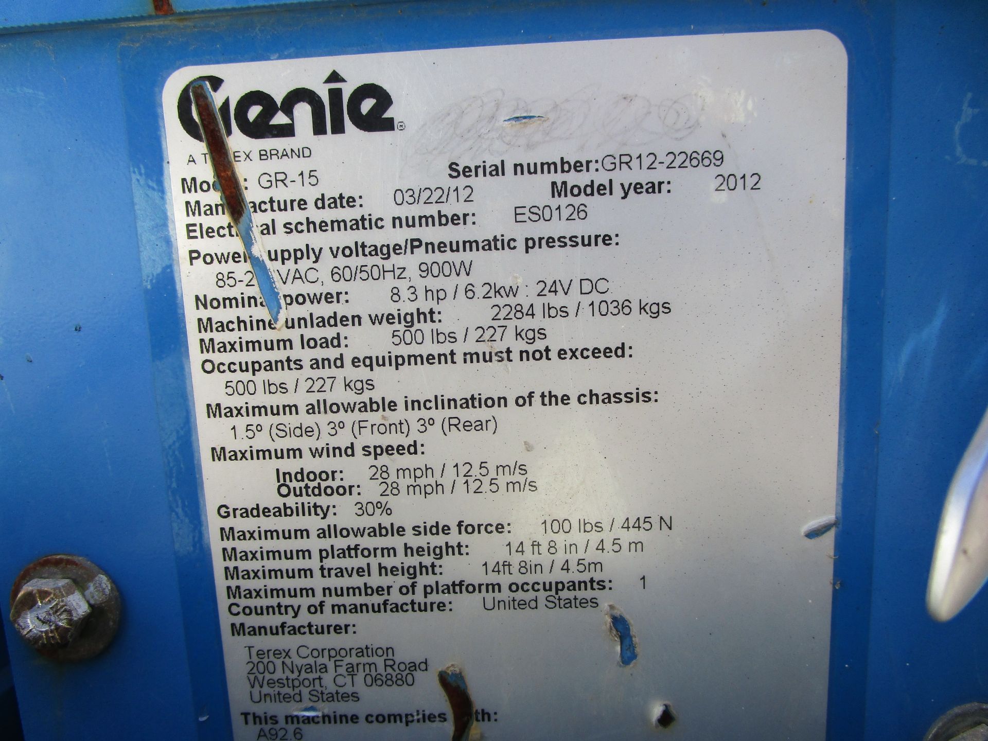 2012 Genie GR-15 Lift - Image 24 of 25