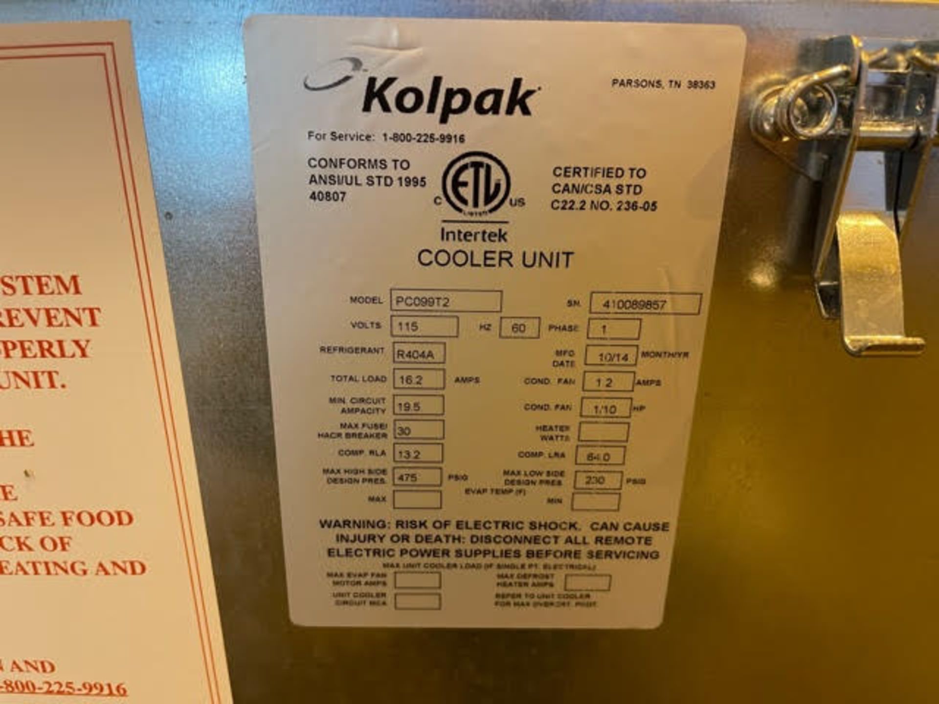 I. New Kolpak Cooler Unit - Image 4 of 4