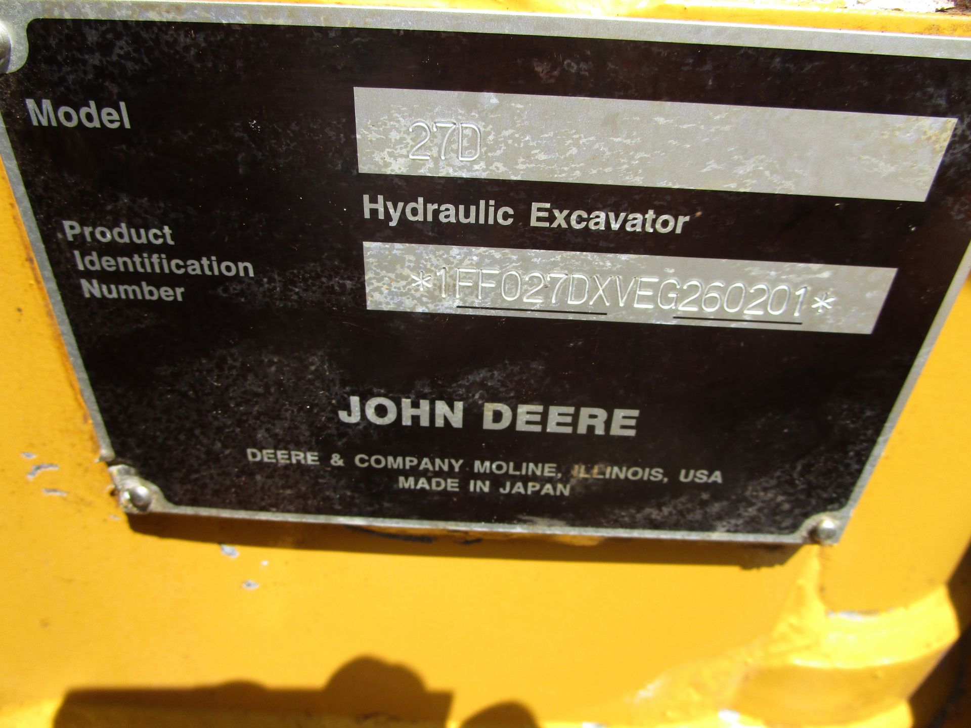 2015 John Deere 27D Excavator - Image 11 of 11