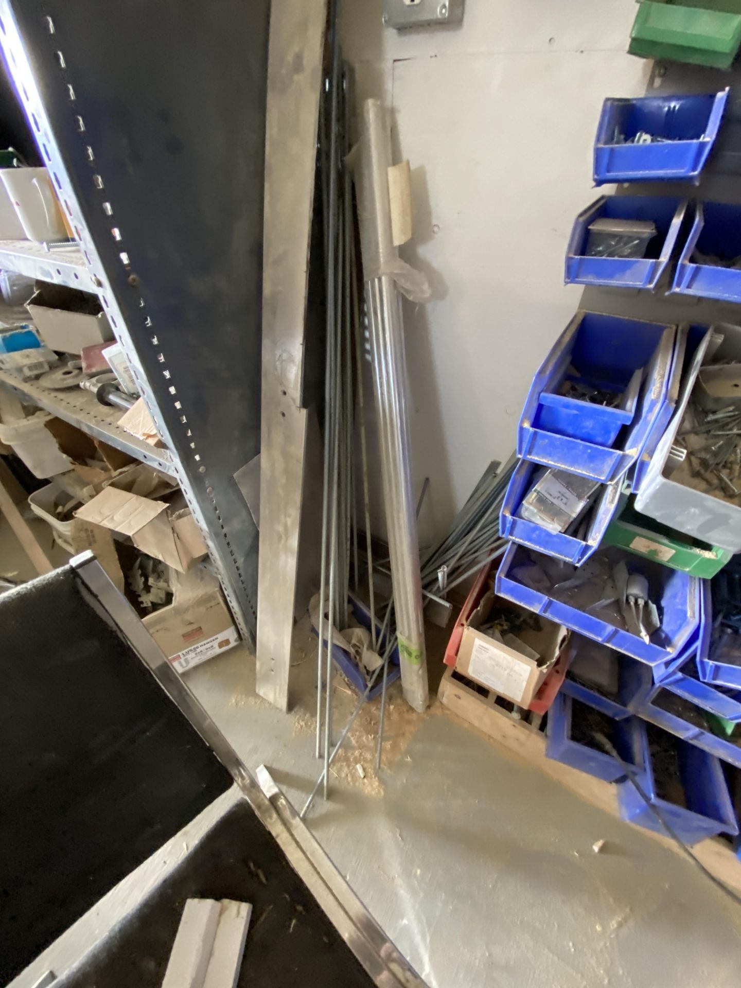 BALANCE OF PRODUCT IN FRONT ROOM OF WOODWORK SHOP INCL. ALL FASTENERS, PAINT, HARDWARE, SHELF - Image 14 of 17