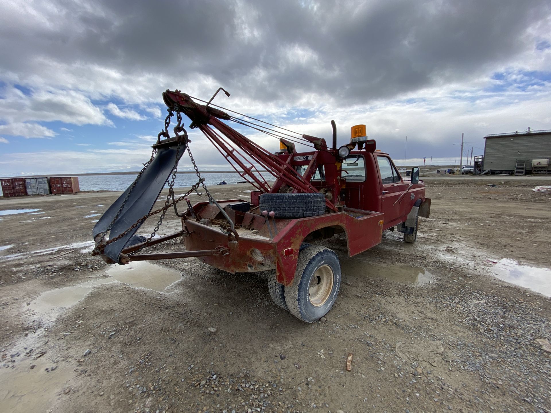 1988 FORD F350 TOW TRUCK W/ HOLMES 480 WRECKER, S/N 2FDKF38M7JCB09951 UNKNOWN CONDITION - M - Image 3 of 4