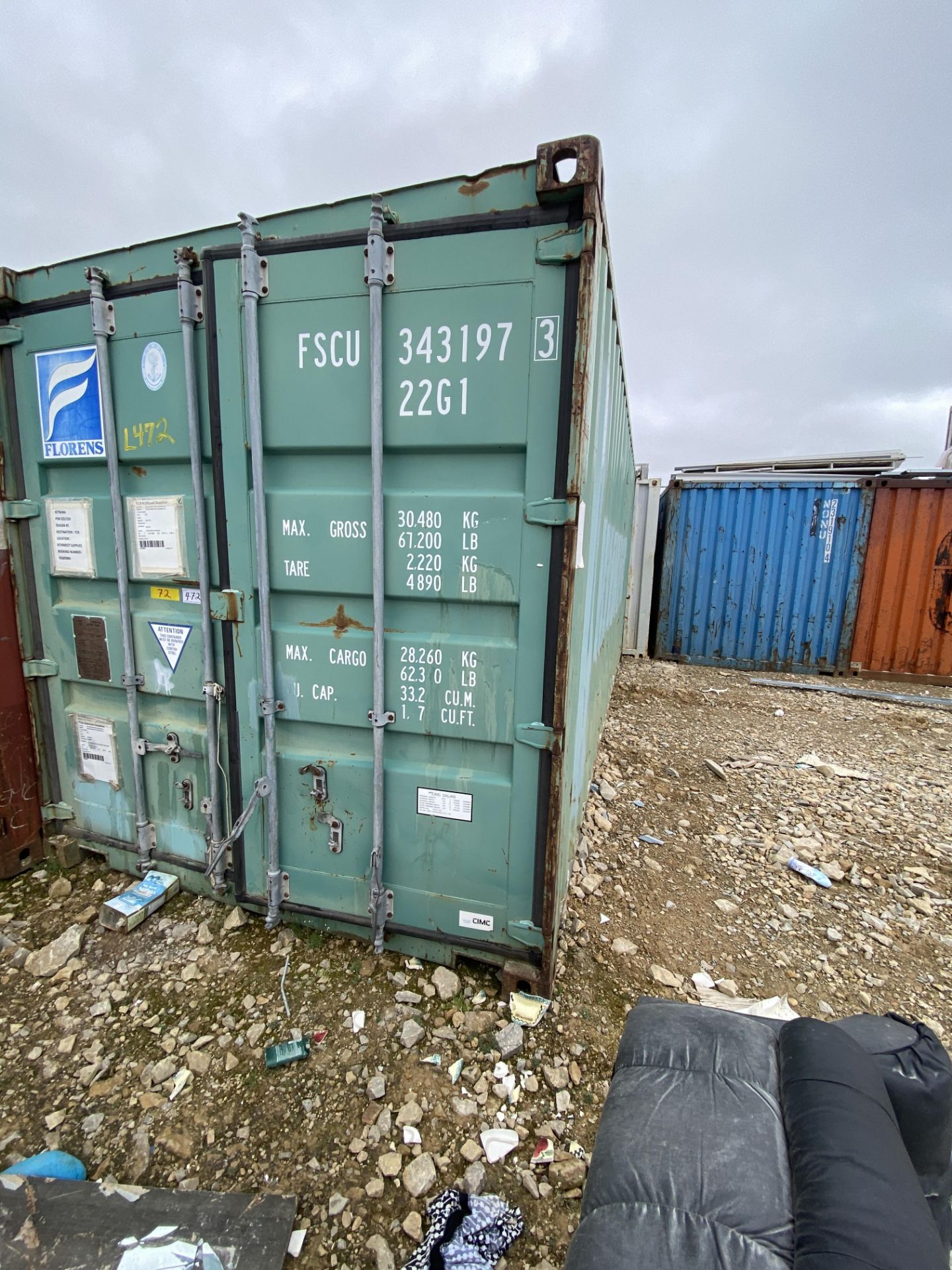 20FT SEA CONTAINER RATED 5 DOOR HARD TO CLOSE