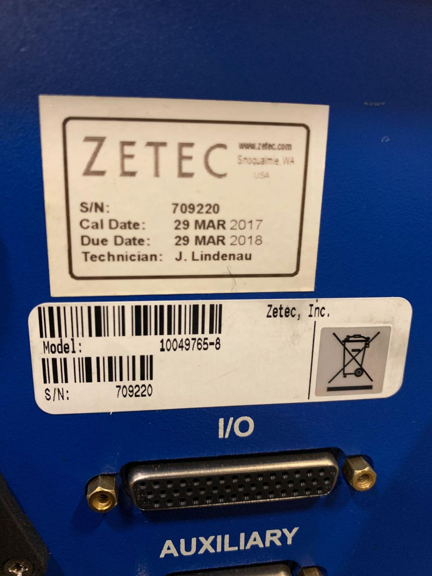 Zetec MIZ-28 Eddie Current Test Instrument. Model 10049765-8 Serial Number: 709220 Includes Probes a - Image 10 of 11