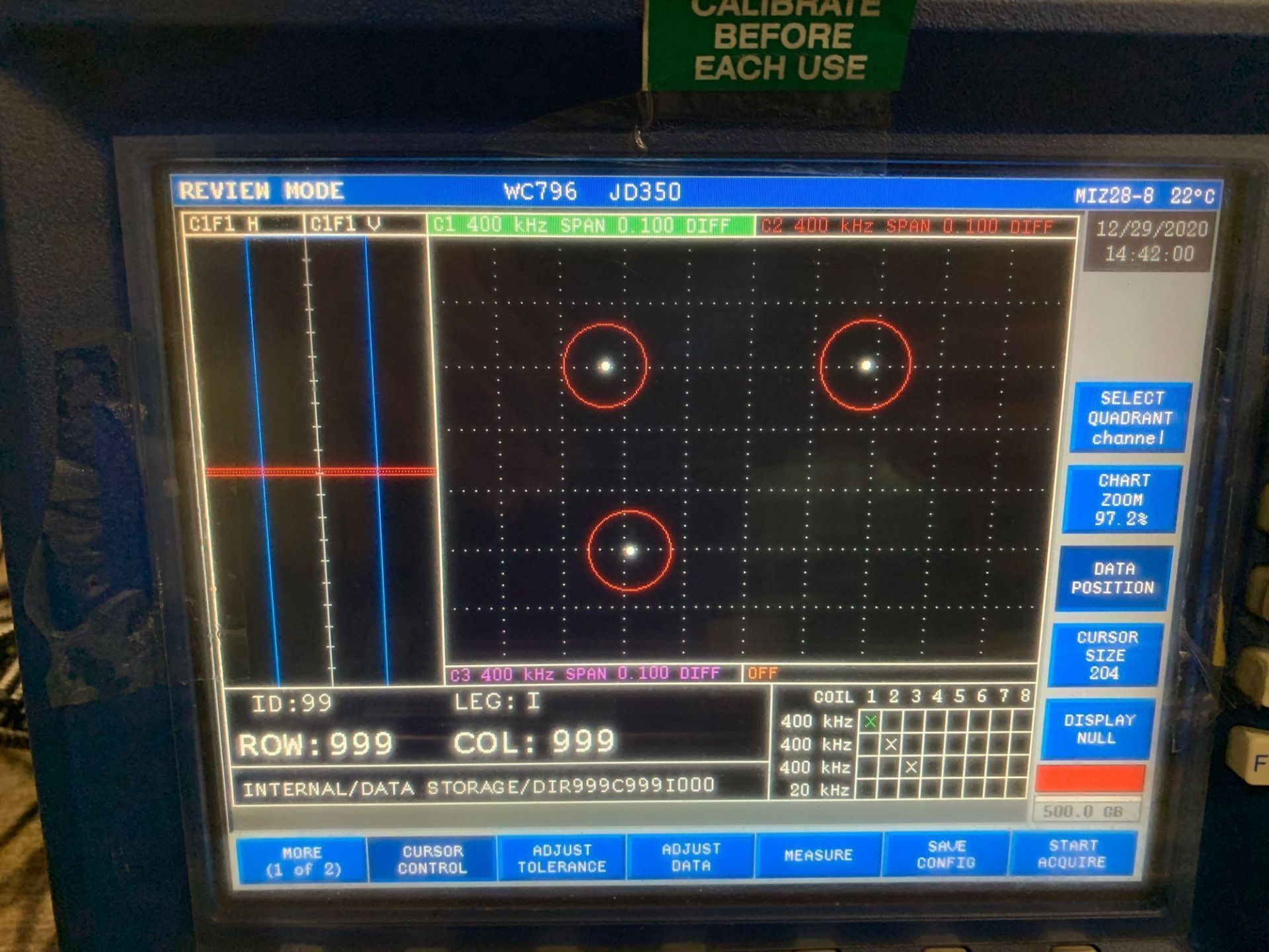 Zetec MIZ-28 Eddie Current Test Instrument. Model 10049765-8 Serial Number: 709220 Includes Probes a - Image 6 of 11