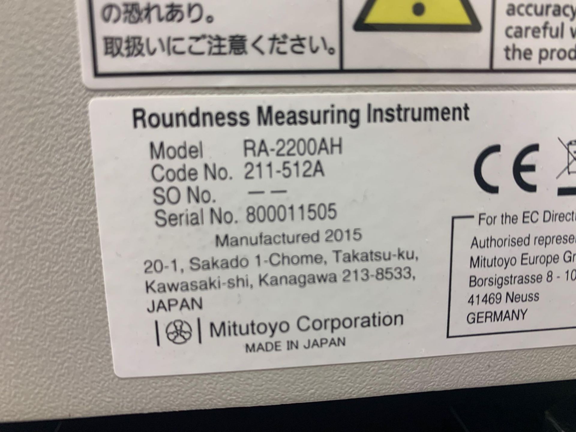 2015 Mitutoyo - Roundtest RA-2200AH Series 211-512A Roundness / Cylindricity Measuring System - Image 14 of 27