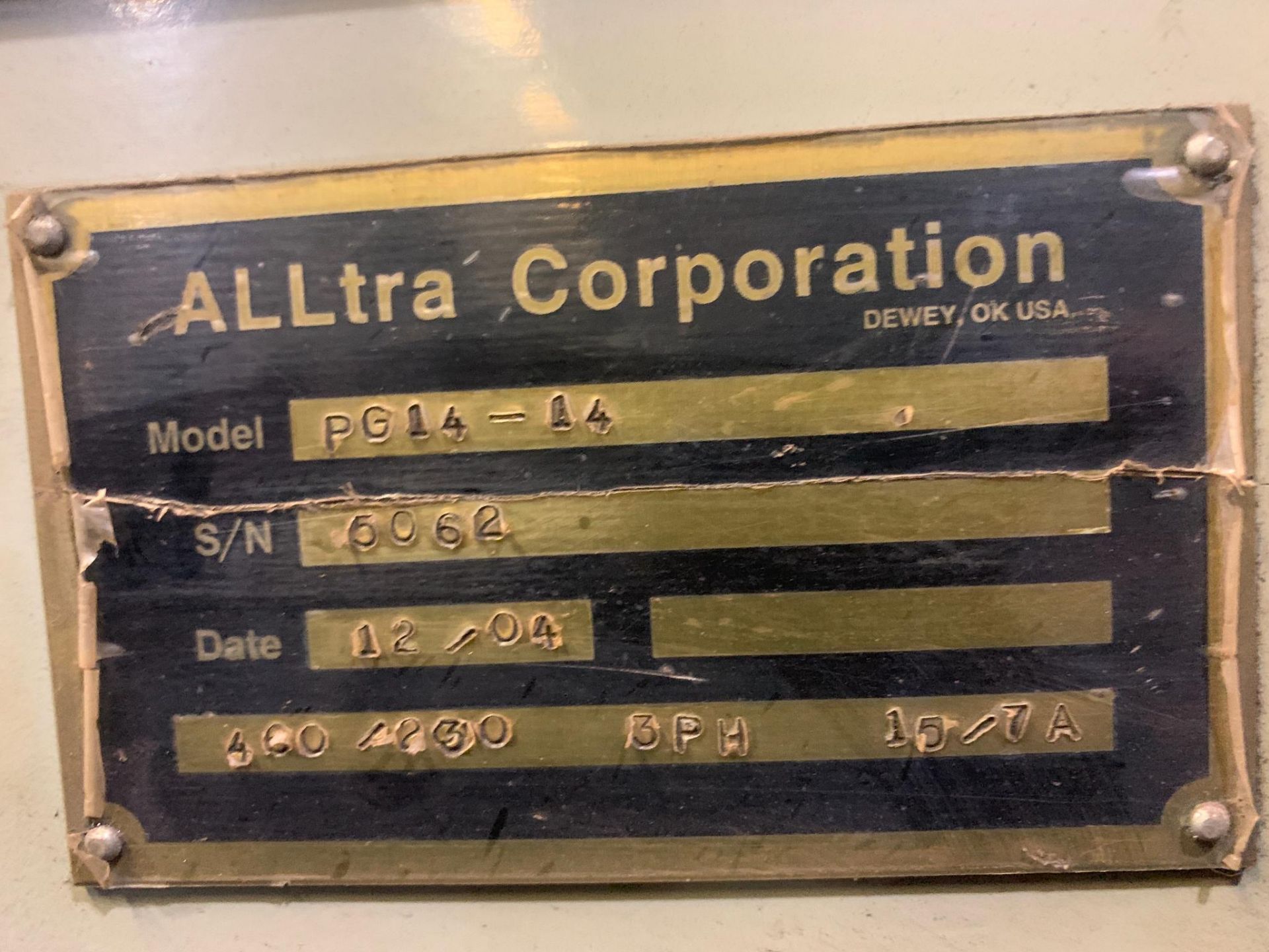 2004 ALLtra Corporation PG14-14 High Definition Plasma Cutting System Hypertherm Burny 10LCDPlus - Image 24 of 41