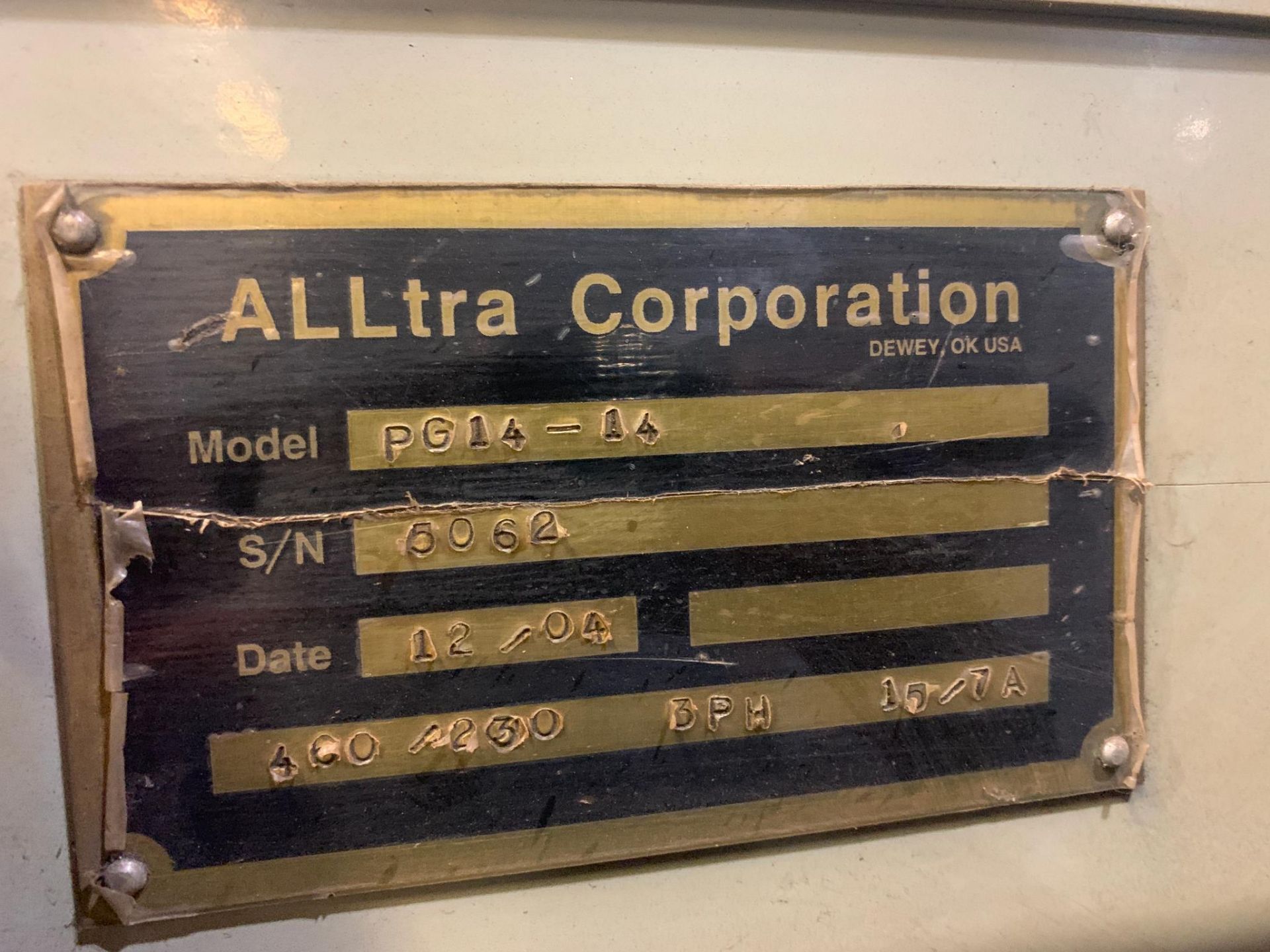 2004 ALLtra Corporation PG14-14 High Definition Plasma Cutting System Hypertherm Burny 10LCDPlus - Image 23 of 41